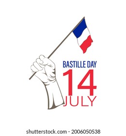 Happy Bastille Day, 14 July. Viva France National Day. Vector Illustration. Suitable for poster, banner, campaign, and greeting card.