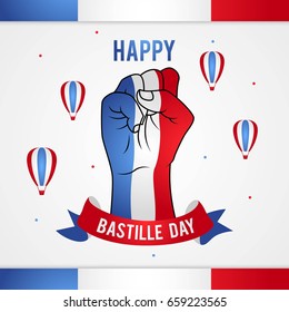 Happy Bastille Day, 14 July. Viva France National Day. Vector Illustration. Suitable for poster, banner, campaign, and greeting card
