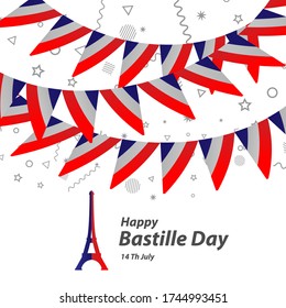 Happy bastille day 14th july background.