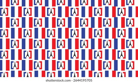 happy bastille day background pattern with a flag french, eiffel tower symbolizing patriotism and celebration