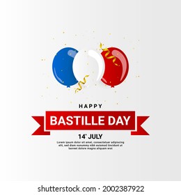 happy bastille day background, suitable for posters, backgrounds, stickers and others