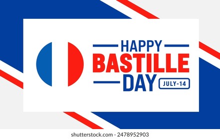 Happy Bastille Day background template. Holiday concept. Use to background, banner, placard, card, and poster design template.