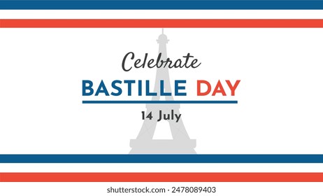 Happy Bastille Day Banner Background. French National Day 14th July Bastille Day background vector illustration.