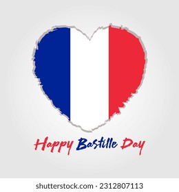 Feliz celebración del banner del día de la bastilla en la ilustración del vector de francia