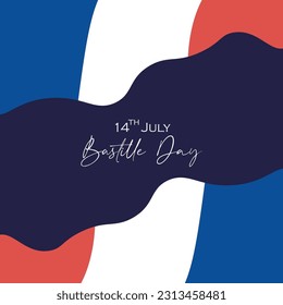 Happy bastille day banner celebration in france vector illustration