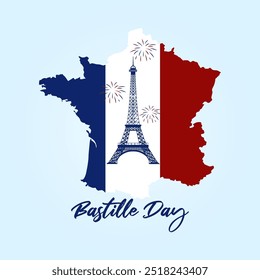 Happy bastille day banner celebration in france. Bastille Day vector. France's national day.