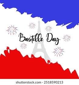 Happy bastille day banner celebration in france. Bastille Day vector. France's national day.