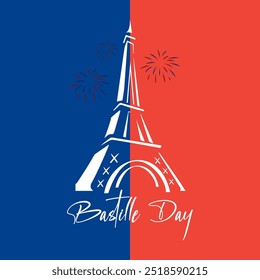 Happy bastille day banner celebration in france. Bastille Day vector. France's national day.