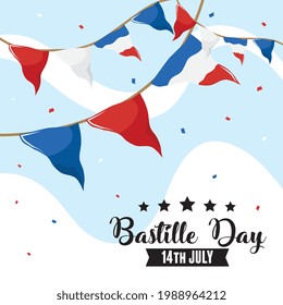 Happy bastille day banner pennant