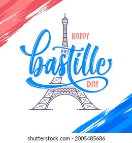 happy bastille day card greeting template