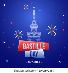 Happy Bastille Day celebration background.