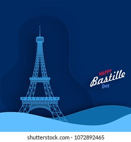 Happy Bastille Day celebration background.