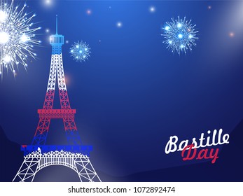 Happy Bastille Day celebration background.