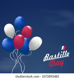 Happy Bastille Day celebration background.