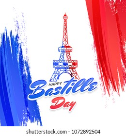 Happy Bastille Day celebration background.