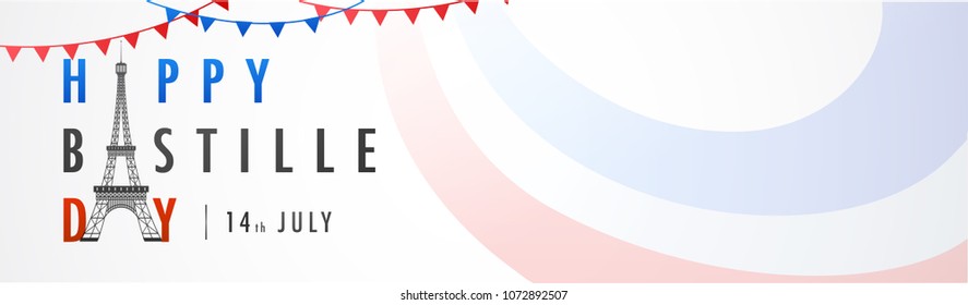 Happy Bastille Day celebration background.