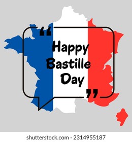 Happy Bastille Day Celebration Banner. France Independence Greeting. Vector
