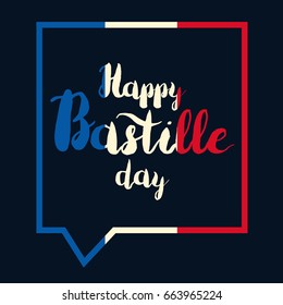 Happy Bastille Day Celebration Banner. France Independence Greeting. Vector