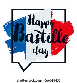 Happy Bastille Day Celebration Banner. France Independence Greeting. Vector