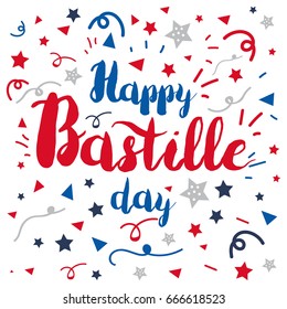 Happy Bastille Day Celebration Banner. France Independence Greeting. Vector