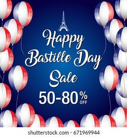 Happy Bastille Day Celebration Banner