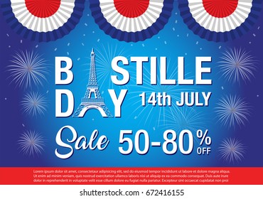 Happy Bastille Day Celebration Banner