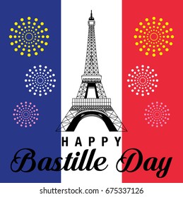 Happy Bastille Day Celebration Banner