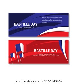 Happy Bastille Day Celebration Poster Vector Template Design Illustration