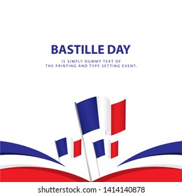 Happy Bastille Day Celebration Poster Vector Template Design Illustration