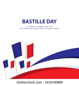 Happy Bastille Day Celebration Poster Vector Template Design Illustration