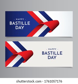 Happy Bastille Day Celebration Vector Template Design Illustration