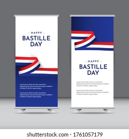 Happy Bastille Day Celebration Vector Template Design Illustration