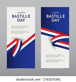 Happy Bastille Day Celebration Vector Template Design Illustration