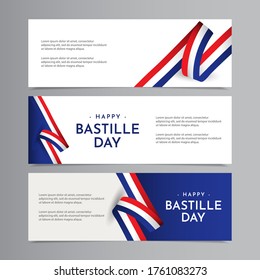 Happy Bastille Day Celebration Vector Template Design Illustration