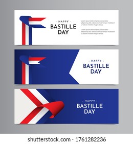 Happy Bastille Day Celebration Vector Template Design Illustration