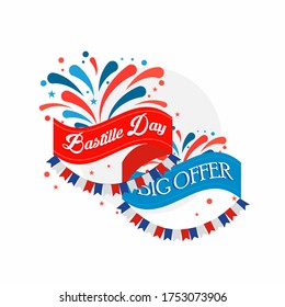 Happy Bastille Day Creative illustration of  National Day. Card, Banner Or Poster For The French