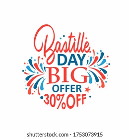 Happy Bastille Day Creative illustration of  National Day. Card, Banner Or Poster For The French