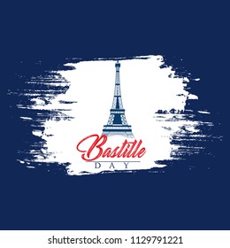Happy Bastille Day Creative vector Illustration, Card, Banner Or Poster For The French National Day.
