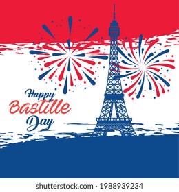 Happy bastille day eiffel tower