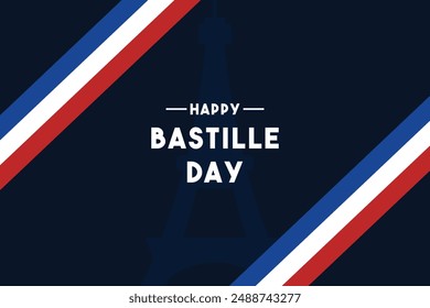 Happy Bastille Day. Flat design vector. Eps 10.