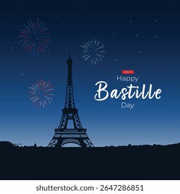 happy Bastille day france. 14 july, vector illustration.