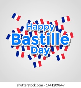 Happy Bastille Day France 14th July Background Vector