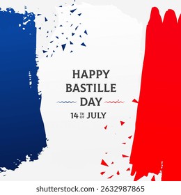 Happy Bastille Day France Celebration 14th July Abstract Design