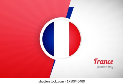 Happy bastille day of France greeting background. Abstract France country flag illustration