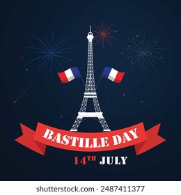 Happy Bastille Day France's National Day, celebrating the French Revolution with parades, fireworks, and festivities.