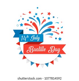 Happy Bastille Day, the French National Day poster and concept design