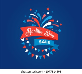 Happy Bastille Day, the French National Day poster and concept design