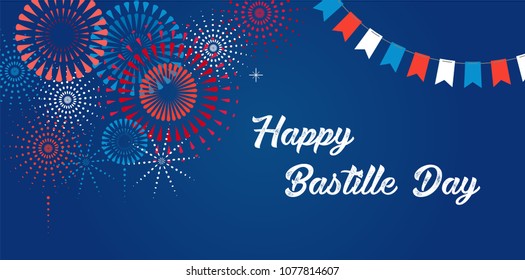 Happy Bastille Day, the French National Day poster and concept design