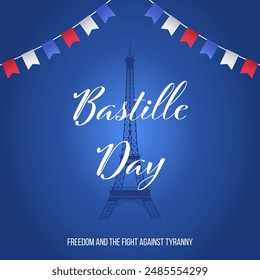 Happy Bastille Day, the French National Day poster and concept design. Vector illustration