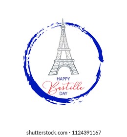 Happy Bastille Day greeting card